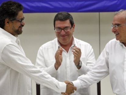 Firma del acuerdo de paz entre Colombia y las FARC.