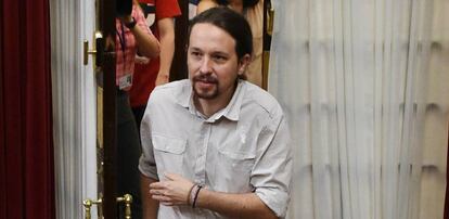 Pablo Iglesias en la segunda sesión del debate de enmiendas al proyecto presupuestario de 2017 en el pleno del Congreso.