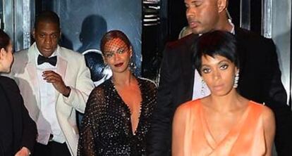 Jay-Z, Beyonc&eacute;, Solange y el guardaespaldas, la noche de marras.