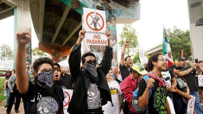Protesta de ciudadanos latinos en San Diego (Estados Unidos) a principios de septiembre contra los supremacistas blancos.