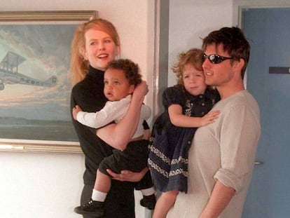 Nicole Kidman y Tom Cruise con sus hijos Connor y Bella.