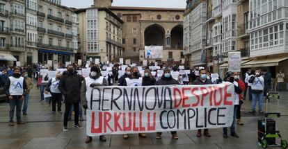 Concentración de trabajadores de Aernnova