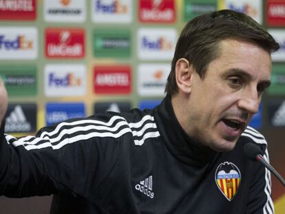 El entrenador del Valencia CF, Gary Neville.