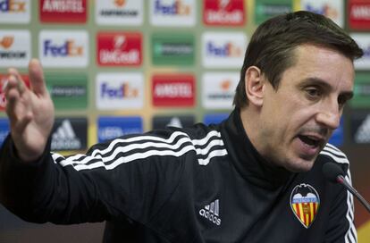 El entrenador del Valencia CF, Gary Neville.