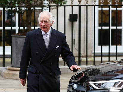 Britain’s King Charles III is seen leaving The London Clinic on January 29, 2024, in London, England. T