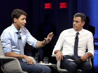 Pedro Sánchez, y el primer ministro canadiense, Justin Trudeau.