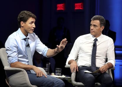 Pedro Sánchez, y el primer ministro canadiense, Justin Trudeau.