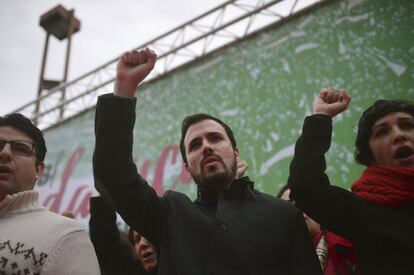 El portavoz parlamentario de Izquierda Unida, Alberto Garzón, en la celebración del Día de Andalucía.