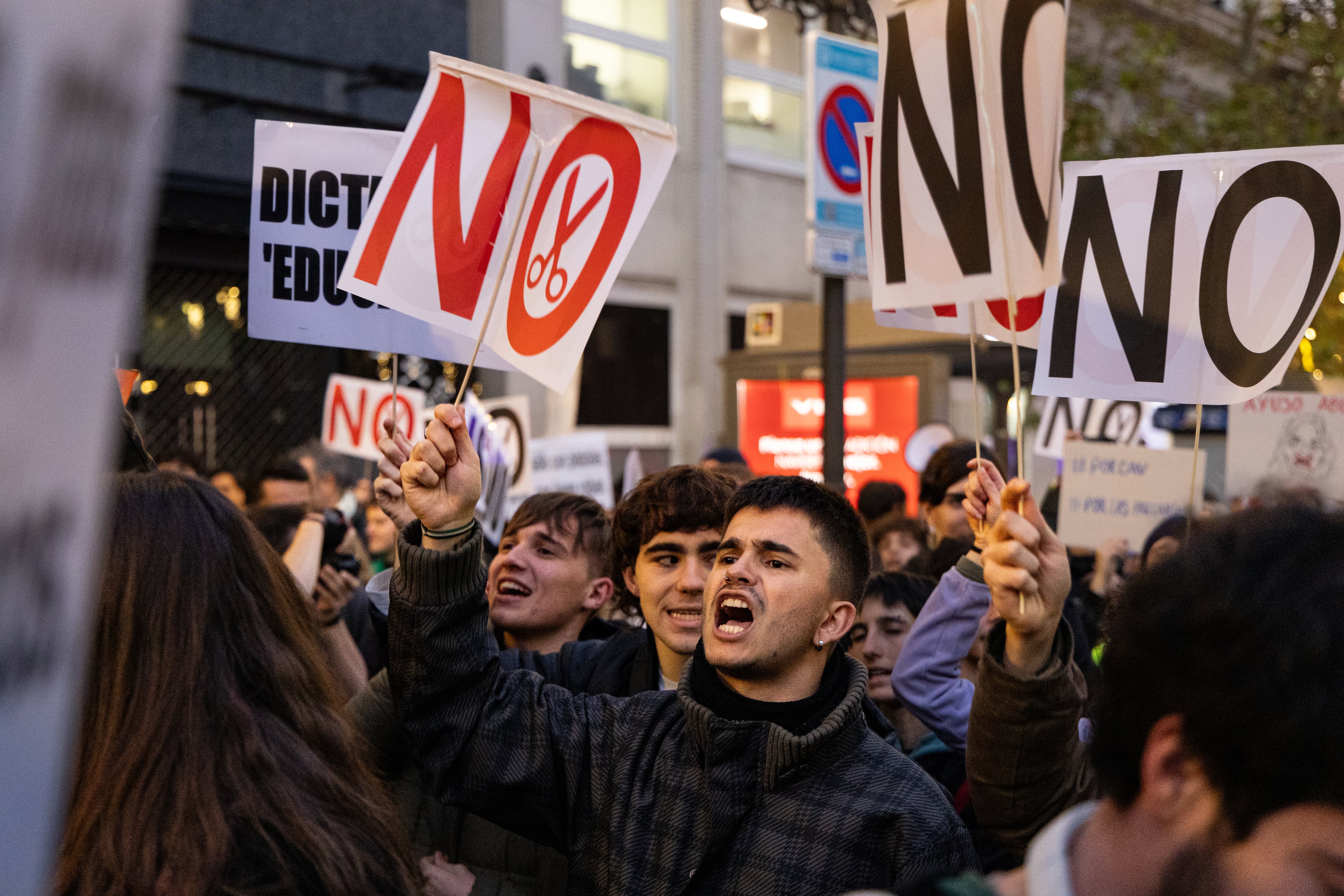 Protesta de estudiantes a favor de la universidad pública, el 27 de noviembre.