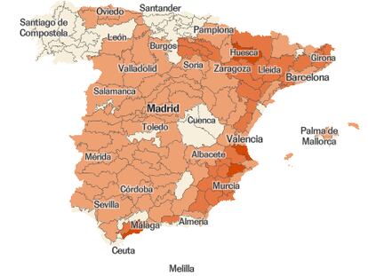 Ola de calor: el mapa de municipios con riesgo para la salud