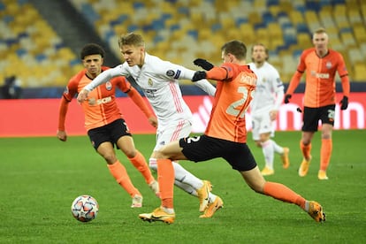 Odegaard, el pasado diciembre contra el Shakhtar en Champions.