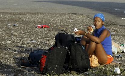 Una emigrante cubana en Paso Canoas, en la frontera de Costa Rica.