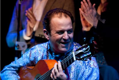 El guitarrista Gerardo Núñez, durante una actuación en el Tabanco del Arte.