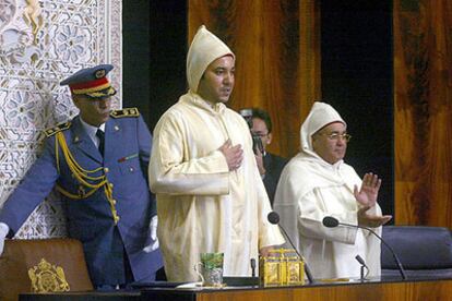 El rey Mohamed VI, durante la apertura de la legislatura del Parlamento marroquí en octubre de 2002.