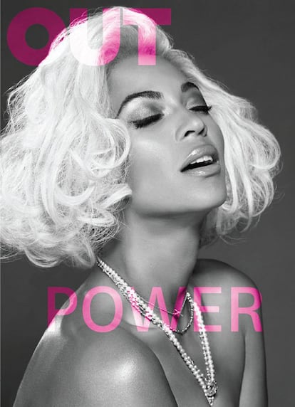 Así posó Beyoncé en una de las portadas de ‘Out Magazine’ de 2014. Una sesión de fotos en las que la cantante rindió su particular homenaje a Marilyn Monroe.
