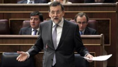 Rajoy, durante su réplica a Rubalcaba.
