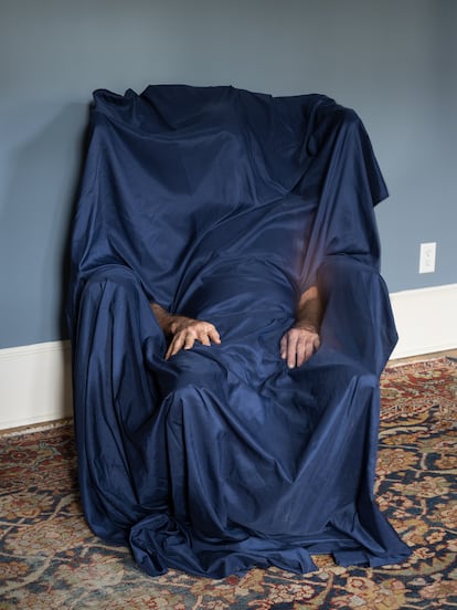 ‘Blue Sheet with Hands (John D).’ 