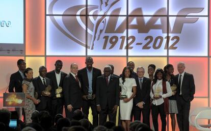 Los atletas de la gala de la IAAF.