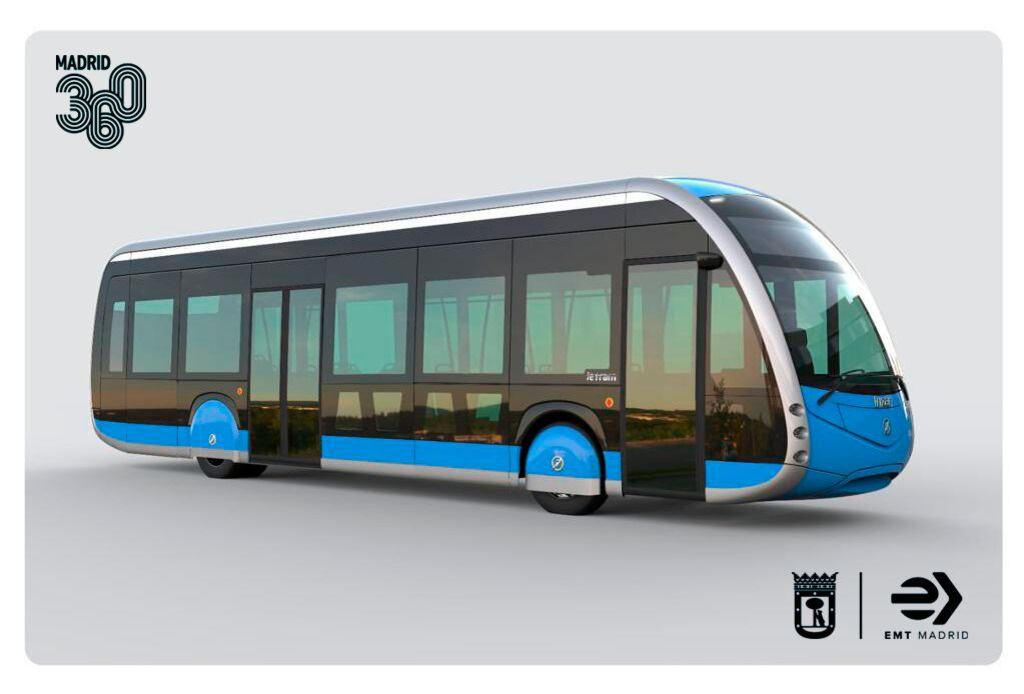 Vista de uno de estos autobuses ultrarápidos, de los que el Ayuntamiento planea comprar 10.