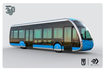 Vista de uno de estos autobuses ultrarápidos, de los que el Ayuntamiento planea comprar 10.