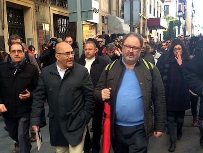 Protesta contra un concejal madrile&ntilde;o el pasado martes.