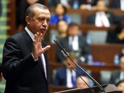 El primer ministro turco Erdogan, en el Parlamento el pasado 22 de enero