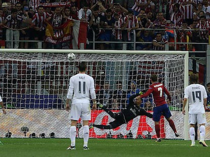Griezmann falla el penalti en la última final de Champions.