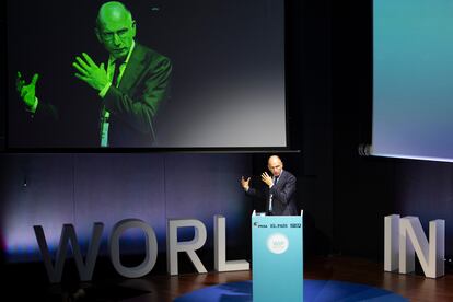 El ex primer ministro italiano Enrico Letta, durante su intervención este lunes en el foro World in Progress.