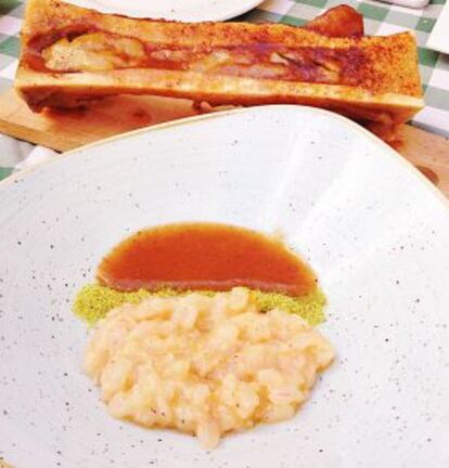 Tartar de gambas con tuétano asado del restaurante La Cosmopolita.