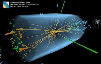 Un registro del Higgs captado en el detector CMS del acelerador LHC.