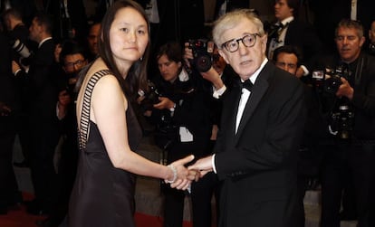 Woody Allen e Soon-Yi Previn em Cannes.