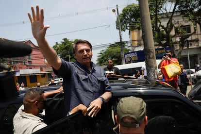 Jair Bolsonaro, este domingo tras votar en las elecciones municipales brasileñas.