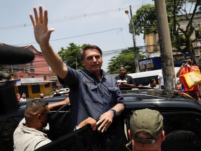 Jair Bolsonaro, este domingo tras votar en las elecciones municipales brasileñas.