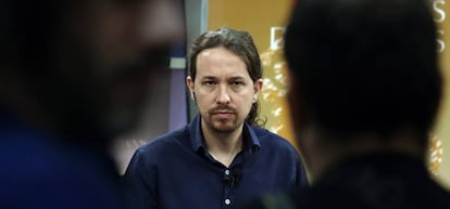 Pablo Iglesias, este miércoles en el Congreso.