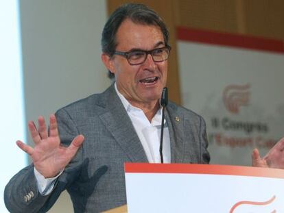 Artur Mas, ayer, durante la clausura del II Congreso del deporte catalán.