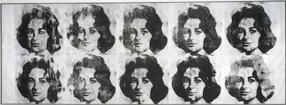 'Ten Lizes', serigrafía realizada por Warhol con retratos de Elizabeth Taylor.