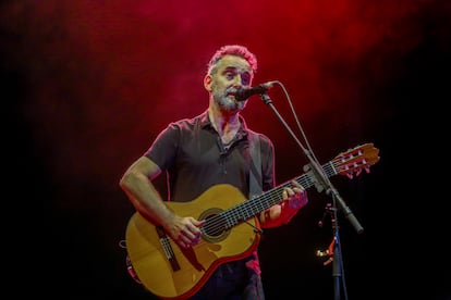 El cantante Jorge Drexler, durante su concierto en el festival de verano Noches del Botánico.