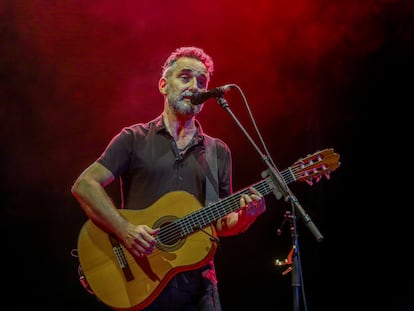 El cantante Jorge Drexler, durante su concierto en el festival de verano Noches del Botánico.