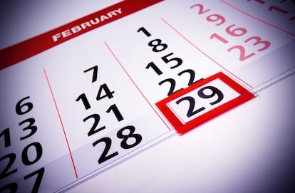 Calendario de febrero de un año bisiesto.