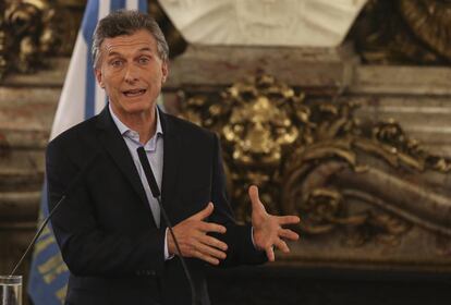 El presidente de Argetina, Mauricio Macri, en un acto en la Casa Rosada
