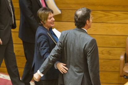 Feijóo junto a la conselleira de Sanidade
