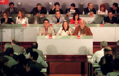 Imagen de la ejecutiva del PSOE, durante la reunión de ayer del Comité Federal del partido en Madrid.
