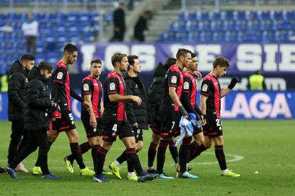 Els jugadors del Reus, després de guanyar la temporada passada a Màlaga.