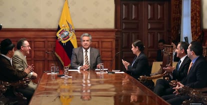El presidente de Ecuador, Lenín Moreno, en Quito, el pasado lunes.
