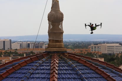 Estudio para las obras de reforma en la basílica de Santa María de Elche, para el que se empleó un dron.