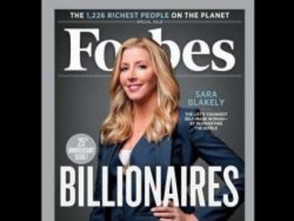 Portada de la revista Forbes en la que aparece Sara Blakely.