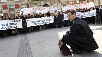 Protesta de los abogados del turno de oficio en febrero del a&ntilde;o pasado.