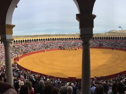 La plaza de La Maestranza, en tarde de festejo.