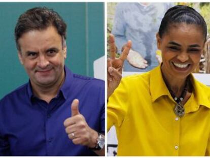 Dilma, A&eacute;cio e Marina, durante a vota&ccedil;&atilde;o.