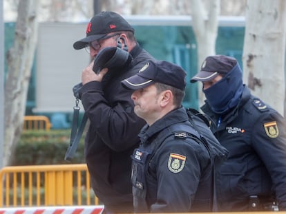 El exasesor del exministro José Luis Ábalos, Koldo García, a su salida de la Audiencia Nacional, el 22 de febrero.